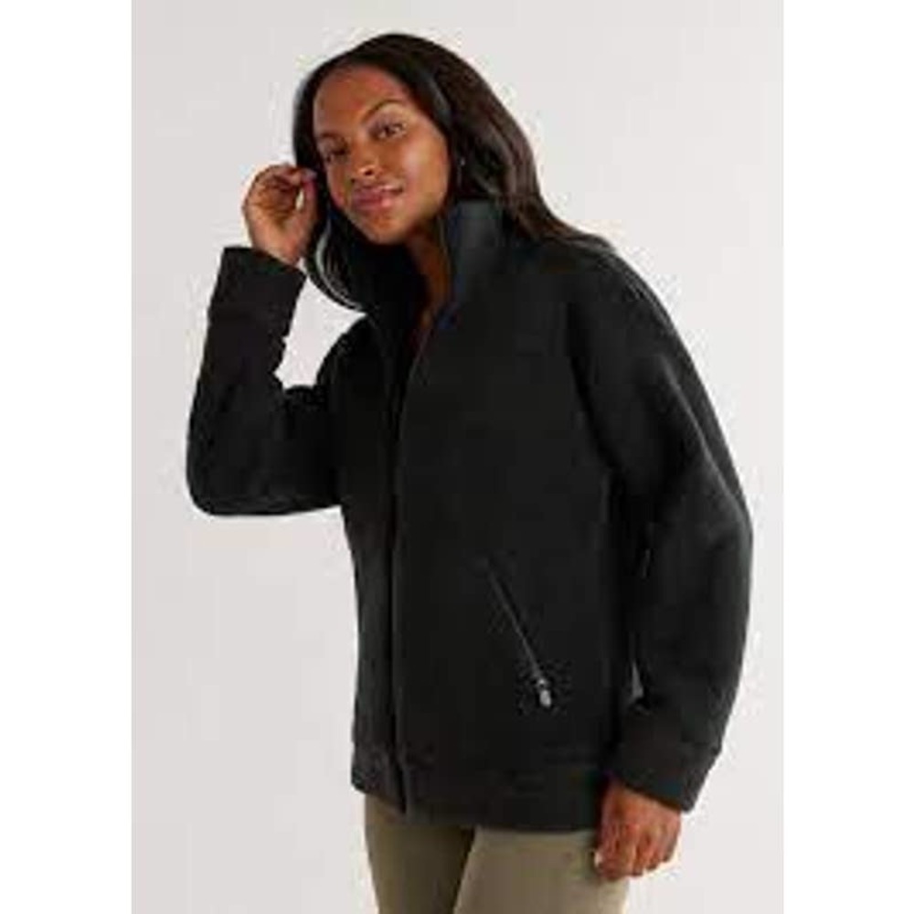 Dudley Stephens Sherpa Fleece Bleeker Collared Full Zip Jacket Black Small